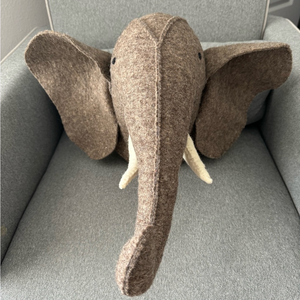 Mudpie large elephant head wall mount for nursery/childs bedroom.